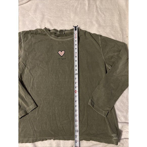 Life Is Good Women's XL Long Sleeve Shirt Heart Green - Picture 4 of 8